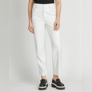 Badgley Mischka High Waisted Leather Pants in White Blanc Size 6